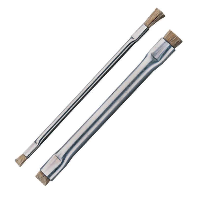 Applicator Brush, Double End, Static Dissipative, ESD, Nylon 1/4", 0.010" Brs, SS, 3/8" x 4-1/2" Hdl.